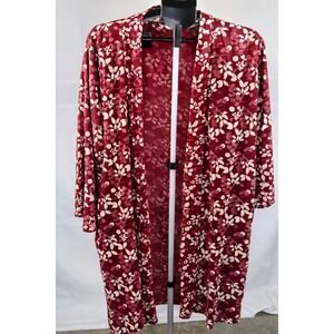 Pact 100% Organic Cotton Floral Boho Elevated Loungewear Robe, XL